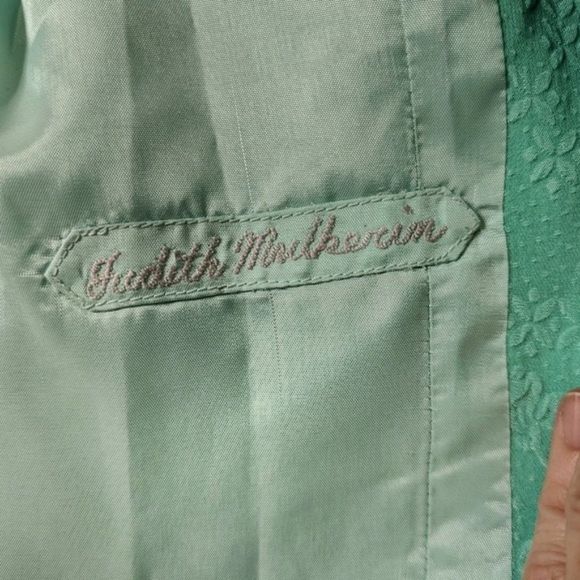 Vtg Lee Baron Jacquard Silk Cheongsam Qipao Bespoke Short Sleeve Skirt Set - Picture 6 of 12